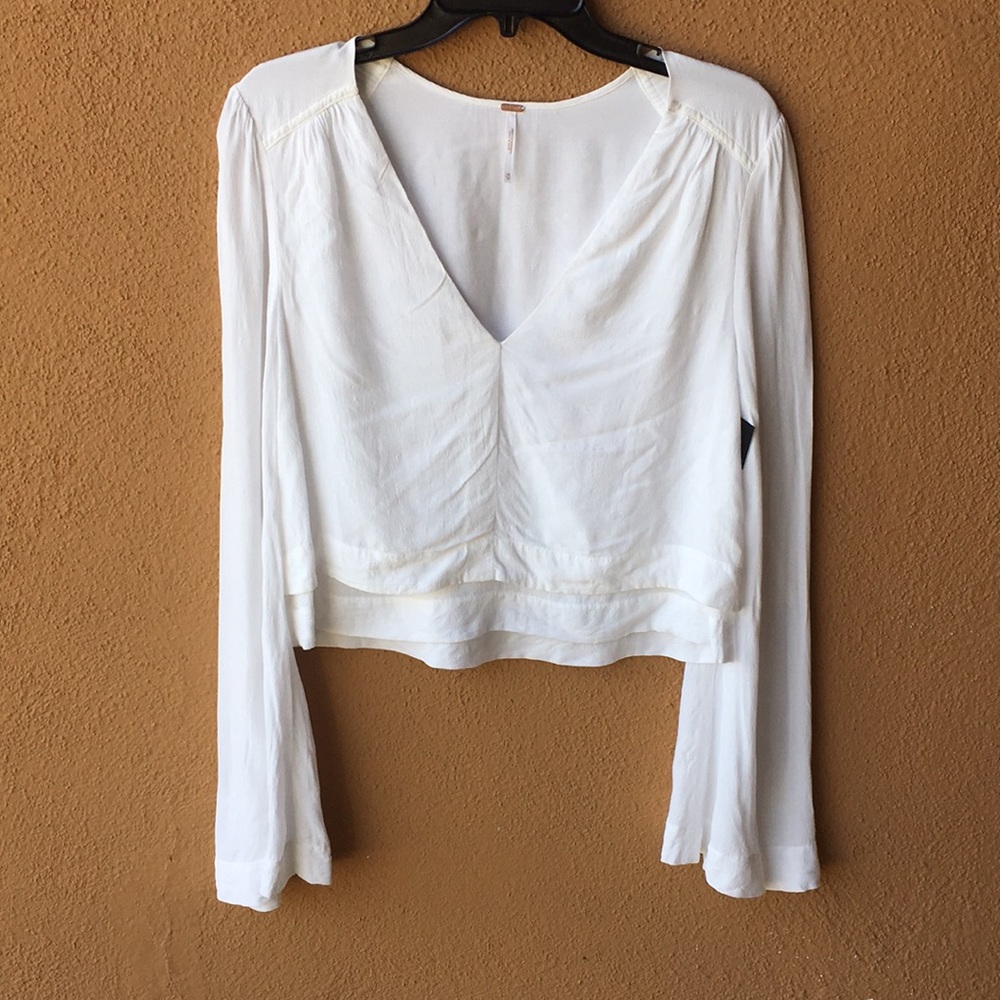 Free People XS White Flowy Blouse